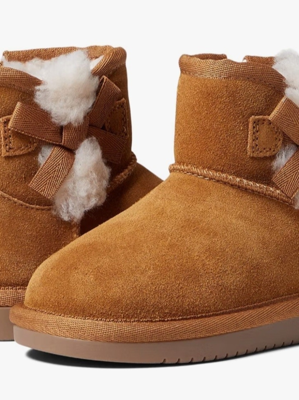KOOLABURRA BY UGG BIG GIRLS VICTORIA MINI BOW CHESTNUT SUEDE BOOTS YOUTH 1